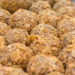  Round truffles with different flavors