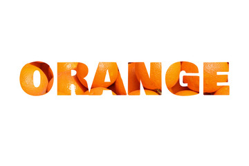  orange and vitamin  on white background
