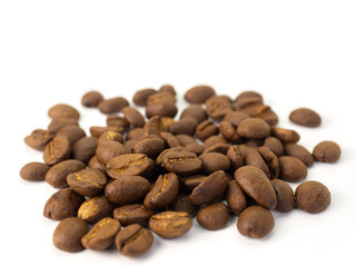 Coffee Beans on white background.