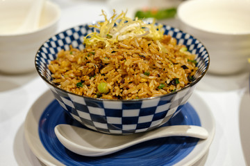 Stir fried rice with diced pork