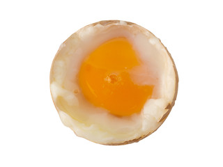 Soft boiled egg on white background. (clipping path)
