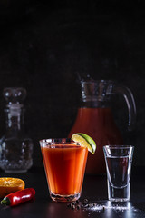 Image with tequila and sangrita.