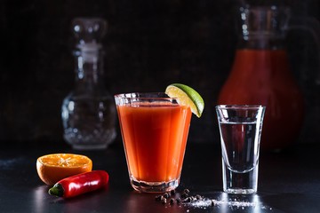 Image with tequila and sangrita.