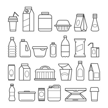 Food package line icons