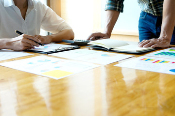 business businessman in meeting analyses chart