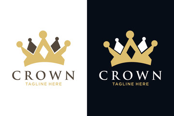 Geometric Vintage Creative Crown abstract Logo design vector template. Vintage Crown Logo Royal King Queen concept symbol Logotype concept icon.