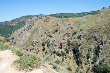 Fototapeta na wymiar Crete. View of the mountain gorge on the road to Elafonisi