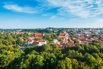 Fototapeta na wymiar VILNIUS, LITHUANIA - September 2, 2017: view of Buildings around Vilnius, Lithuanian