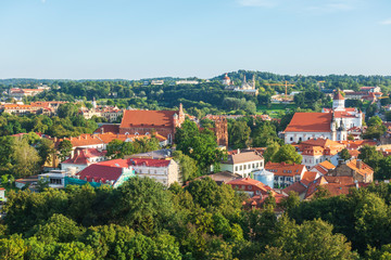 Fototapeta na wymiar VILNIUS, LITHUANIA - September 2, 2017: view of Buildings around Vilnius, Lithuanian