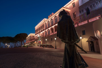 Prince's Palace of Monaco by night