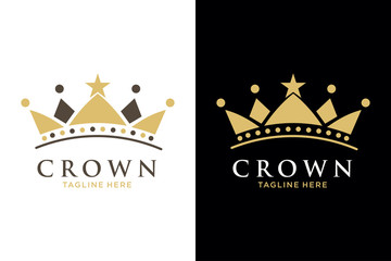 Geometric Vintage Creative Crown abstract Logo design vector template. Vintage Crown Logo Royal King Queen concept symbol Logotype concept icon.