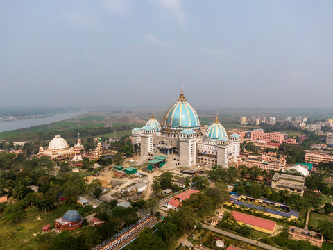 Aerial view of Mayapur Temple. TOVP