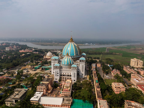 Aerial view of Mayapur Temple. TOVP