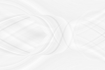 Graphic symmetrical pattern for wallpaper and packaging for various purposes. The background is gray and white with a gradient texture of stripes, lines, waves and geometric shapes.