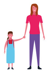 Family and kids cartoons isolated