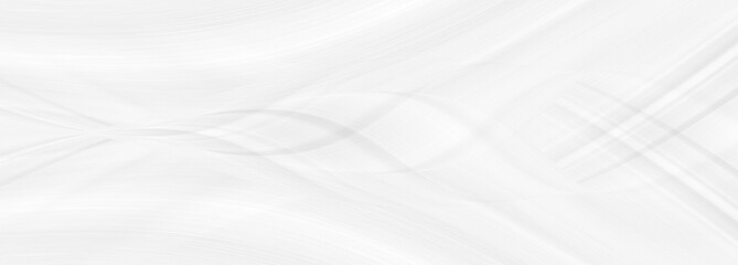 Graphic symmetrical pattern for wallpaper and packaging for various purposes. The background is gray and white with a gradient texture of stripes, lines, waves and geometric shapes.