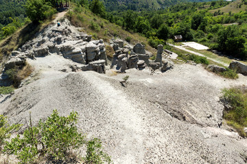 Rock formation The Stone Dolls of Kuklica near town of Kratovo, Republic of North Macedonia