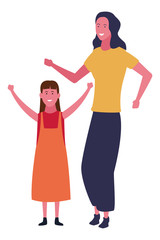 Family and kids cartoons isolated