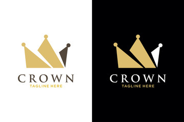Geometric Vintage Creative Crown abstract Logo design vector template. Vintage Crown Logo Royal King Queen concept symbol Logotype concept icon.