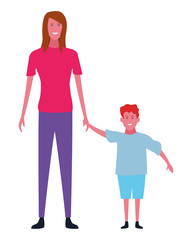 Family and kids cartoons isolated