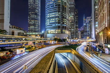 Fototapeta na wymiar Skyscrapers near Connaught Road Central in Hong Kong