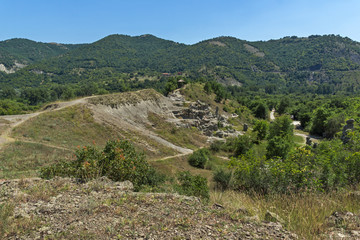 Fototapeta na wymiar Rock formation The Stone Dolls of Kuklica near town of Kratovo, Republic of North Macedonia
