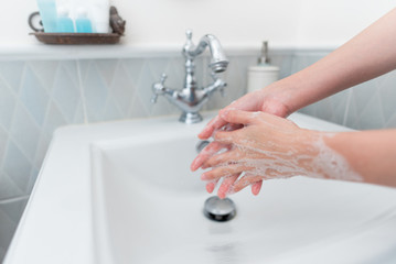 Cleaning Hands, Hands female washing cleaning.