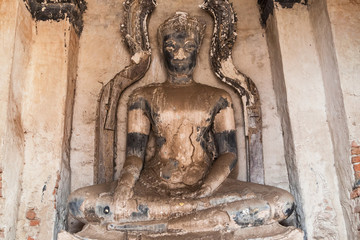 Buddha within the Meru at Wat Chaiwatthanaram