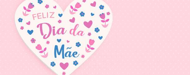 Portuguese Mothers Day floral card for moms love