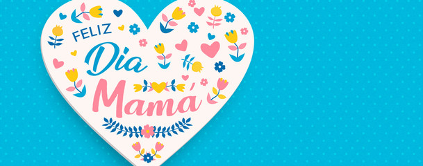 Spanish Mothers Day floral card for moms love