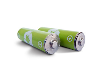 Batteries isolated on white