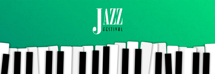 Jazz music event banner with piano background © Cienpies Design