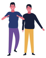 Friend male cartoon isolated