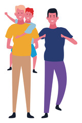 Family and kids cartoons isolated