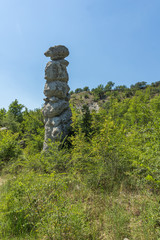 Rock formation The Stone Dolls of Kuklica near town of Kratovo, Republic of North Macedonia