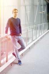 Portrait picture of a young business man, indoors