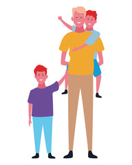 Family and kids cartoons isolated