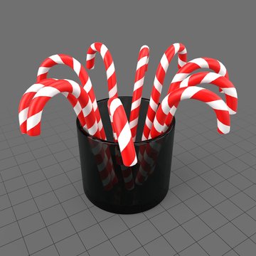 Jar with candy canes