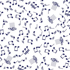 Seamless music notes symbols surface design pattern.