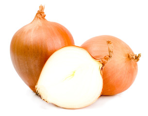 Onions isolated on white background