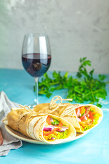 Traditional Middle Eastern snack served with wine.