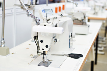 Sewing machine in workshop