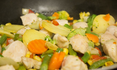fresh vegetable salad with vegetables