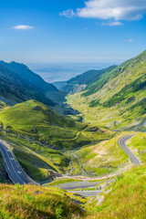 Transfagarasan road in the Carpathian Mountains, Transylvania, Romania, Eastern Europe. Alpine...