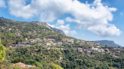 Fototapeta premium The French village of Eze built on the flanks of a hill