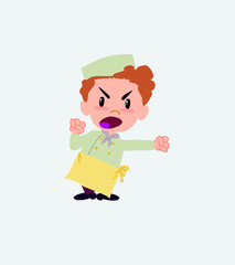 Chef screams very angry.