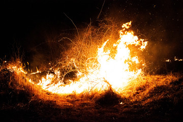 fire on field