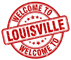 welcome to Louisville red round vintage stamp