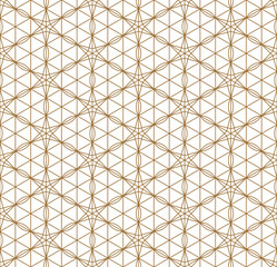 Seamless japanese pattern shoji kumiko in golden.