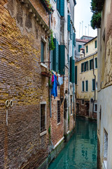 Traditional canal street in Venice, Italy